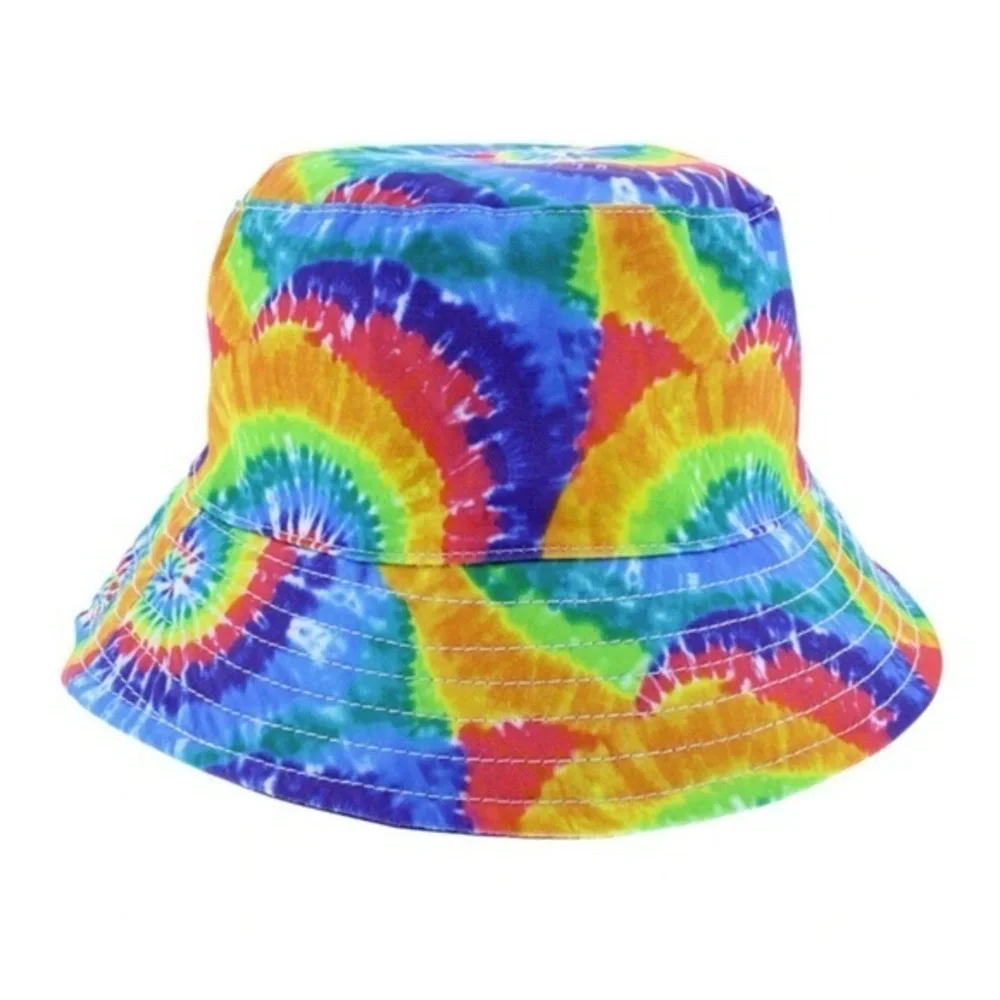Tie Dye Rainbow Bucket Hat Unisex Small - Medium Lined NEW